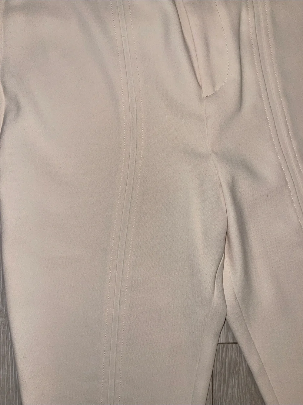 NWT L'Academie Soft Cream High waist trousers XS Bottom slit detail